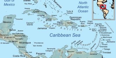 Zemljevid jamajka in okoliške otoke