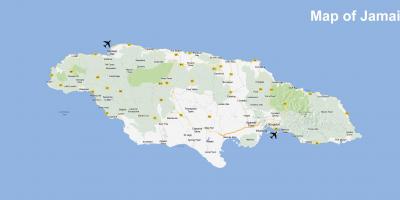 Zemljevid jamajka letališč in občinah