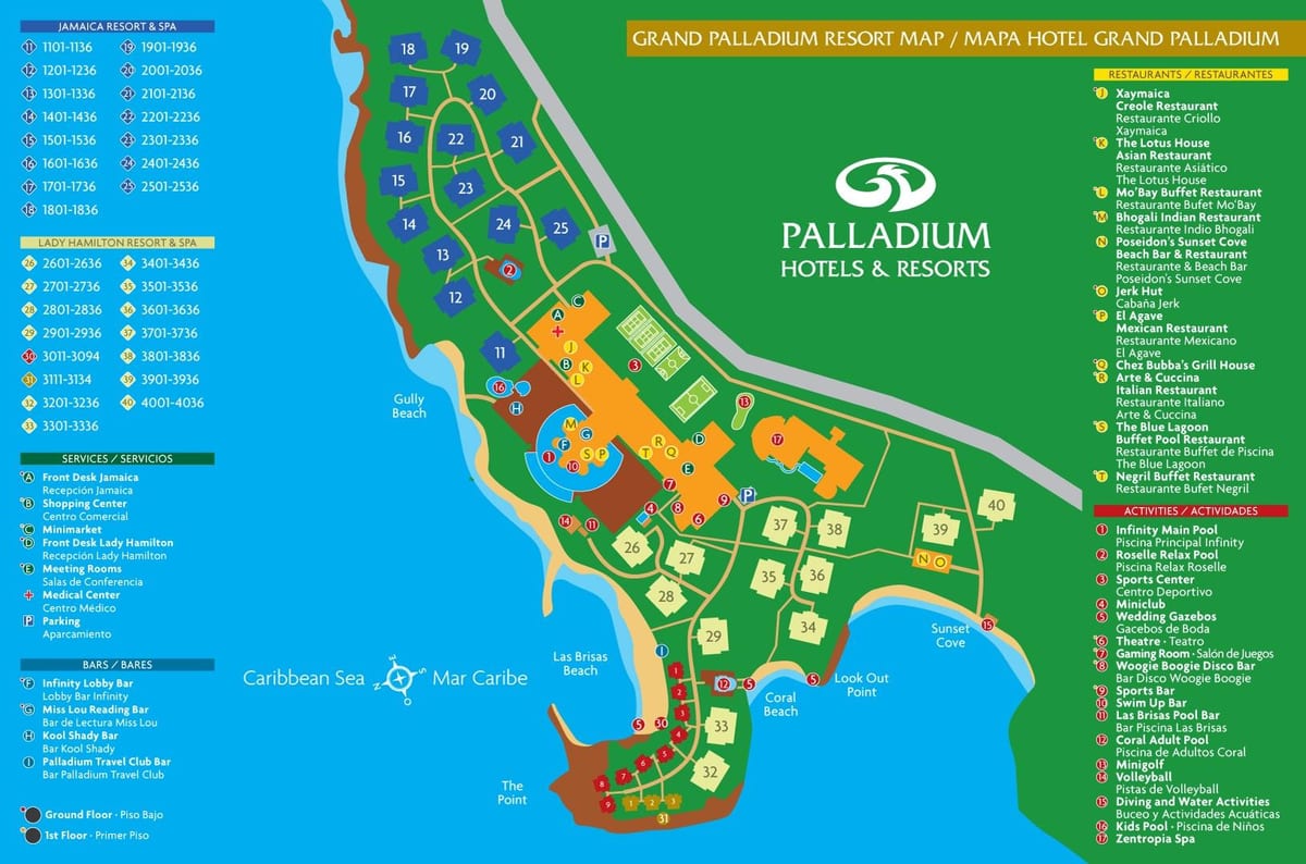Zemljevid grand paladij jamajka resort