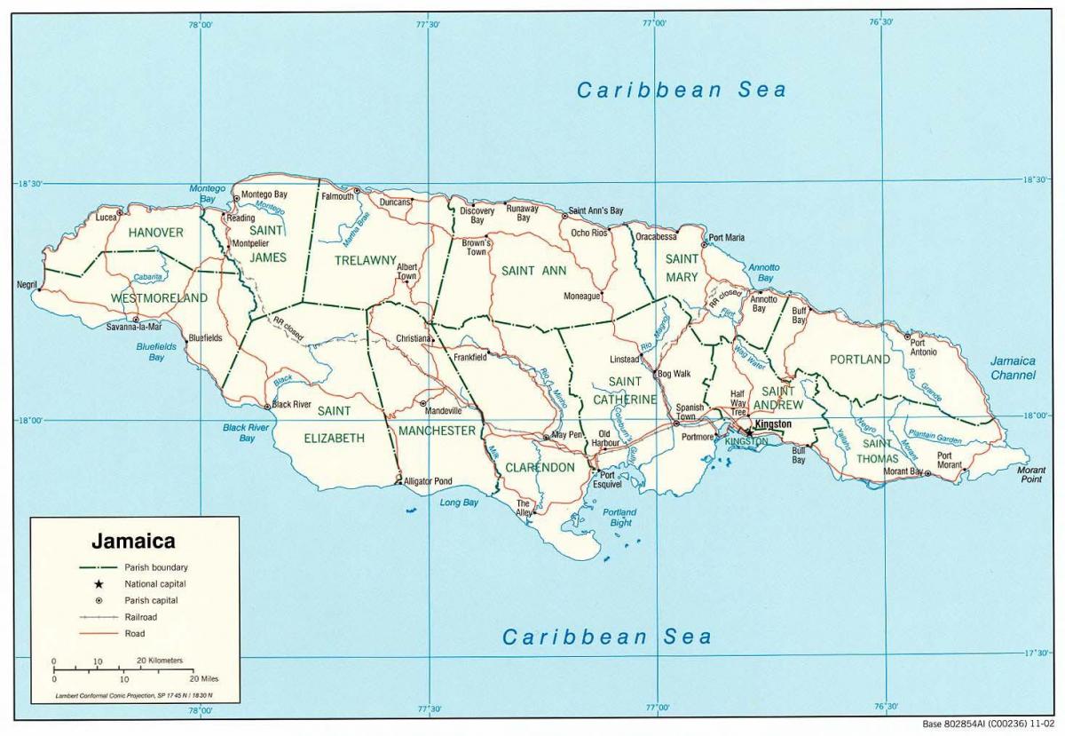 jamajški zemljevid