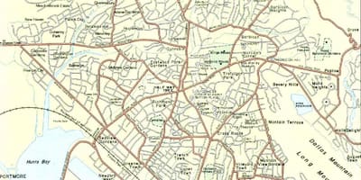 Zemljevid kingston jamajka soseskah